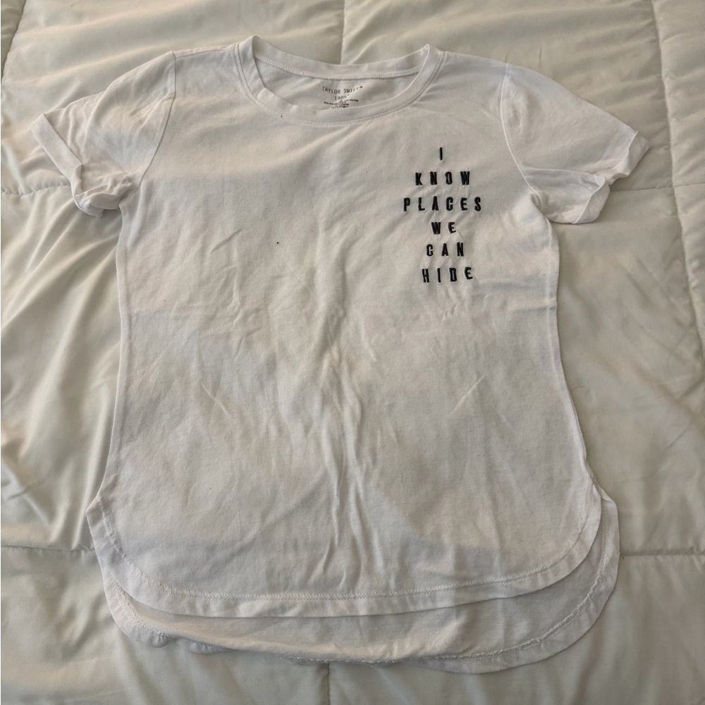 Taylor Swift White Short Sleeve I Know Places shirt